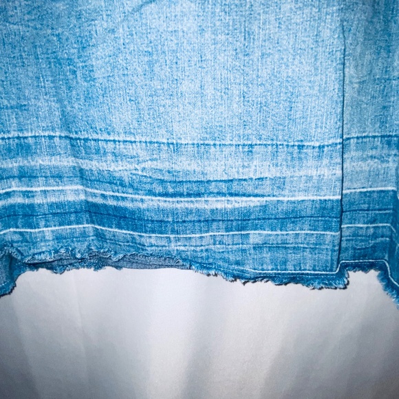 SCOTCH & SODA Ams Blauw Shirt distressed Cotton Denim Style Half-Button sz L - Picture 9 of 11